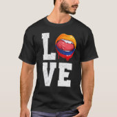Colombia Vlag Voetbal Fan Love Colombiaans T-shirt (Voorkant)