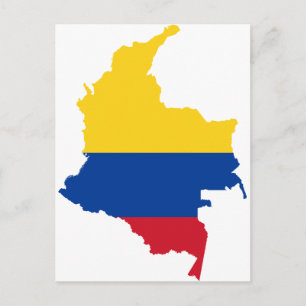 Colombia Vlaggenkaart CO Briefkaart