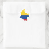 Colombia Vlaggenkaart CO Ronde Sticker (Tas)