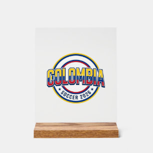 Colombia Voetbal 2026 Voetbal Vet Land Typografie Acryl Bord