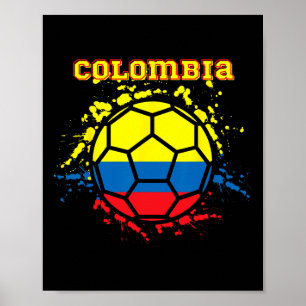 Colombia Voetbal Colombiaanse Vlag Futbol Fan Shir Poster