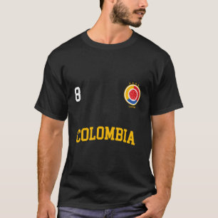 Colombia Voetbal Hoodie No 8 Colombiaanse vlag Cam T-shirt