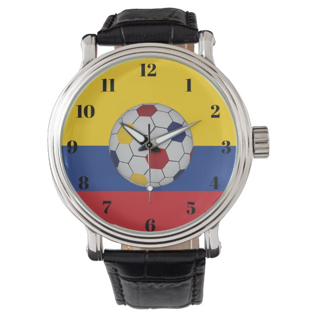 Colombia Voetbal Horloge (Voorkant)