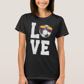 Colombia Voetbal Liefde Colombiaanse Fan Vlag T-shirt