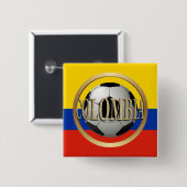 Colombia Voetbal Vierkante Button 5,1 Cm (Voorkant /achterkant)