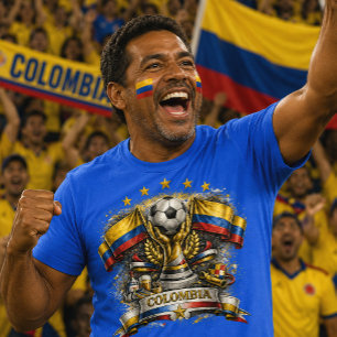 Colombia Voetbalfan Colombiaans Voetbal Wereldkamp T-shirt