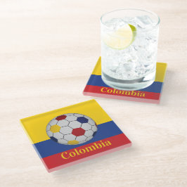Colombia Voetbalposter Glazen Onderzetter
