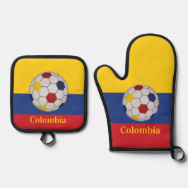 Colombia Voetbalposter Ovenwant & Pannenlap Set