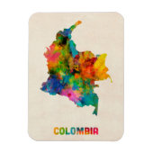 Colombia Waterverf Map Magneet (Verticaal)