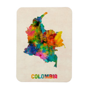 Colombia Waterverf Map Magneet