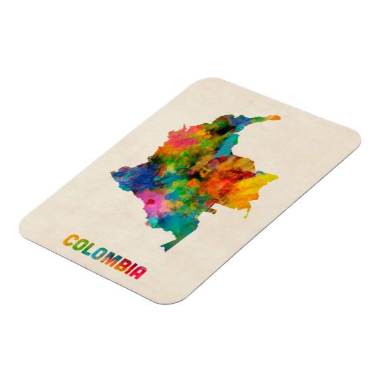 Colombia Waterverf Map Magneet (Linkerzijde)
