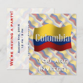 Colombia Waving Flag Kaart (Voorkant / Achterkant)