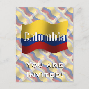 Colombia Waving Flag Kaart