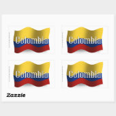 Colombia Waving Flag Rechthoekige Sticker (Vel)