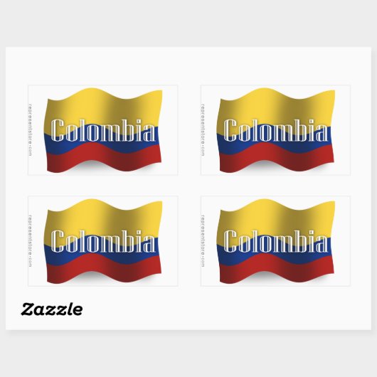 Colombia Waving Flag Rechthoekige Sticker (Vel)