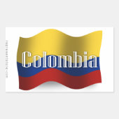 Colombia Waving Flag Rechthoekige Sticker (Voorkant)