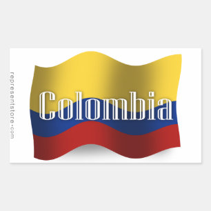 Colombia Waving Flag Rechthoekige Sticker