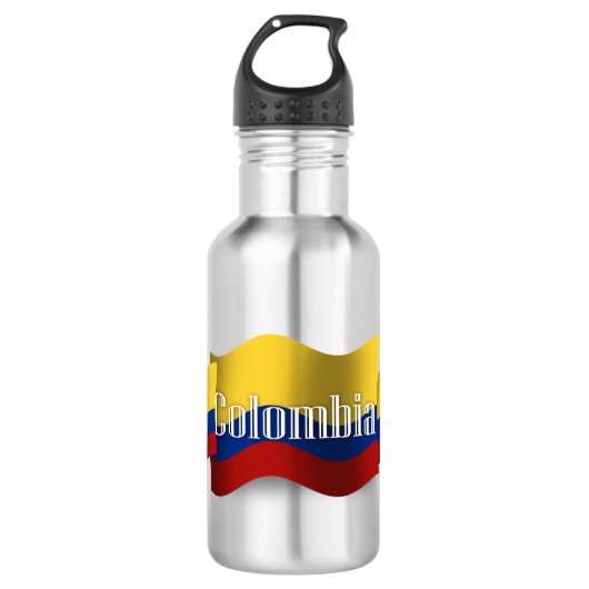 Colombia Waving Flag Waterfles (Voorkant)