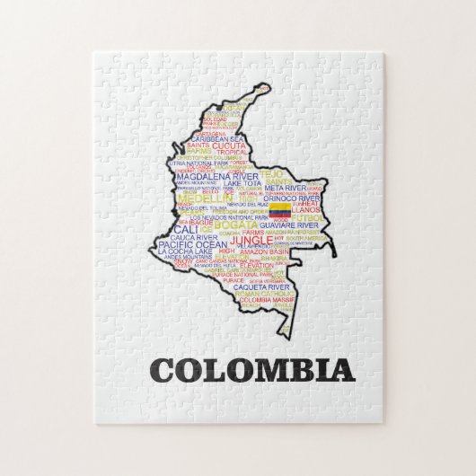 COLOMBIA WORD COLLAGE LEGPUZZEL (Verticaal)