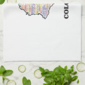 COLOMBIA WORD COLLAGE THEEDOEK (Gevouwen)