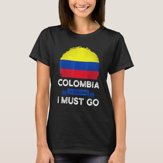 Colombia zegt dat ik de Colombiaanse vlag Heri moe T-shirt (Voorkant)