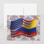 Colombiaans-Amerikaanse golfvlag Briefkaart (Voorkant / Achterkant)