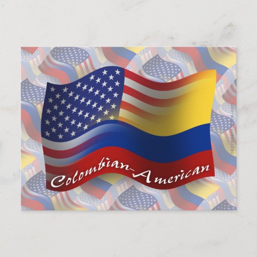 Colombiaans-Amerikaanse golfvlag Briefkaart (Voorkant)