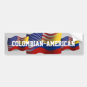 Colombiaans-Amerikaanse golfvlag Bumpersticker
