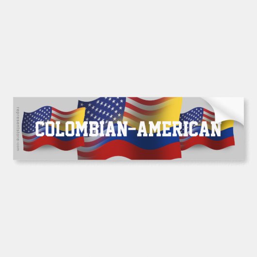 Colombiaans-Amerikaanse golfvlag Bumpersticker (Voorkant)