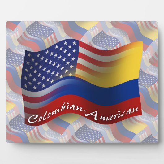 Colombiaans-Amerikaanse golfvlag Fotoplaat (Voorkant)