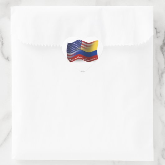 Colombiaans-Amerikaanse golfvlag Hart Sticker (Tas)