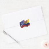 Colombiaans-Amerikaanse golfvlag Hart Sticker (Envelop)