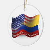 Colombiaans-Amerikaanse golfvlag Keramisch Ornament (Links)