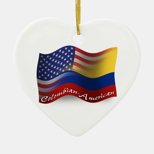 Colombiaans-Amerikaanse golfvlag Keramisch Ornament (Voorkant)