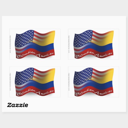Colombiaans-Amerikaanse golfvlag Rechthoekige Sticker (Vel)