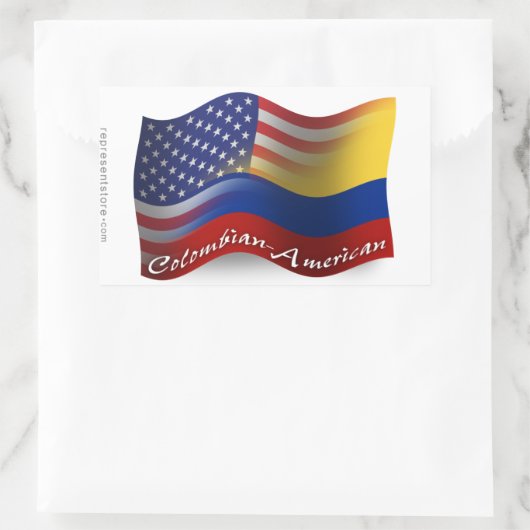 Colombiaans-Amerikaanse golfvlag Rechthoekige Sticker (Tas)