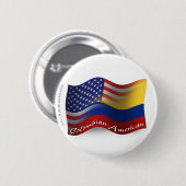 Colombiaans-Amerikaanse golfvlag Ronde Button 5,7 Cm (Voorkant /achterkant)