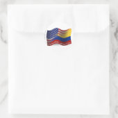 Colombiaans-Amerikaanse golfvlag Ronde Sticker (Tas)