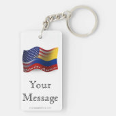 Colombiaans-Amerikaanse golfvlag Sleutelhanger (achterkant)