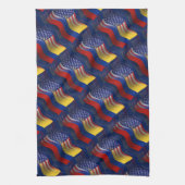 Colombiaans-Amerikaanse golfvlag Theedoek (Verticaal)