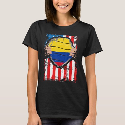 Colombiaans-Amerikaanse Grown Patriot Colombia Fla T-shirt (Voorkant)