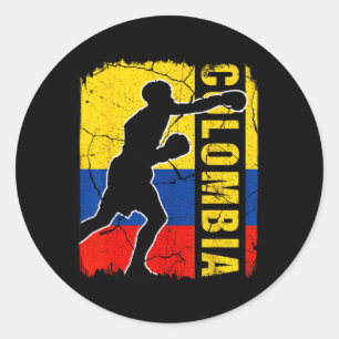 Colombiaans boxingteam Colombiaanse vlagboxinghand Ronde Sticker