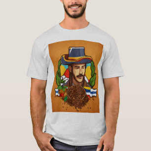 Colombiaans koffie-erfgoed: Kleurrijk cartoontype T-shirt