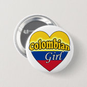 Colombiaans meisje ronde button 5,7 cm (Voorkant /achterkant)