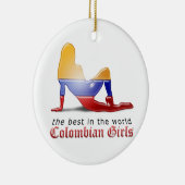 Colombiaans meisje Silhouette vlag Keramisch Ornament (Rechts)