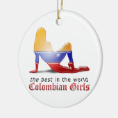 Colombiaans meisje Silhouette vlag Keramisch Ornament (Links)