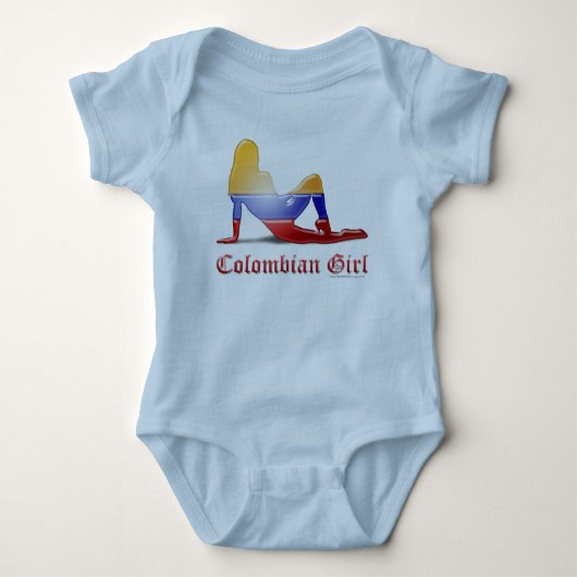 Colombiaans meisje Silhouette vlag Romper (Voorkant)