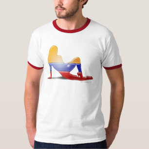 Colombiaans meisje Silhouette vlag T-shirt