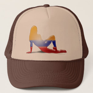 Colombiaans meisje Silhouette vlag Trucker Pet