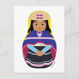 Colombiaans, Misak of Guambiana Matryoshka Briefka Briefkaart